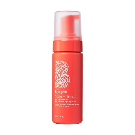 Briogeo Style + Treat Yuzu + Plum Oil Full Miracle Styling Foam for Volume | Heat Protection & Frizz Control | Silicone-Free | Vegan & Cruelty-Free | 5 fl oz