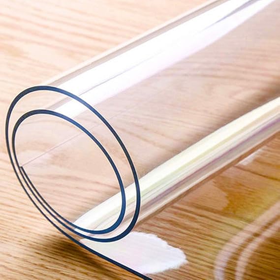 VALLEY TREE 30 x 96 Inch Clear Table Cover Protector, 1.5mm Thick PVC Plastic Desk Protector, Clear Desk Mat, Waterproof Table Pad for Dining Table or Office Desk
