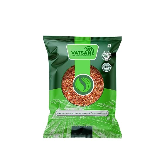 VATSAN Traditional Finger Millet/Ragi (1lbs) | High Calcium Whole Grain | Gluten-Free, Natural & Unpolished | Healthy Flour Alternative