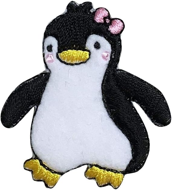 Penguin Embroidered Iron on Patch (Penguin Girl)