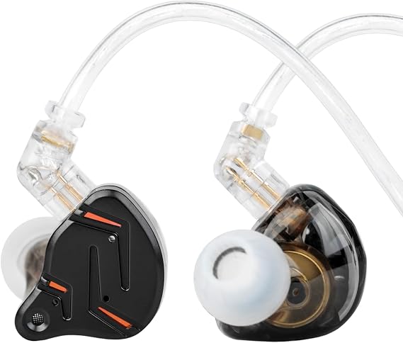 2026 Latest KZ ZST PRO X in Ear Monitor Headphones, 1BA 1DD Hybrid Driver Wired Gaming Earbuds, Deep Bass Sound Ear buds, HiFi IEM for Gaming Music Video Singer Musician Drummer (with mic, Black Gold)