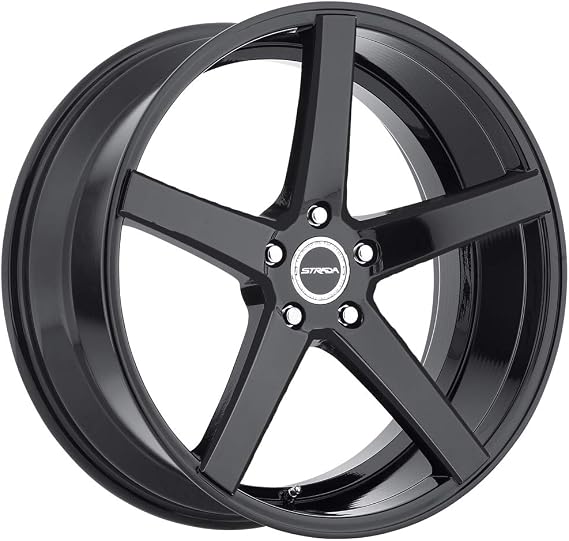STRADA PERFETTO Custom Wheel - 20x8.5, 35 Offset, 5x114.3 Bolt Pattern, 72.6mm Hub - Gloss Black Rim
