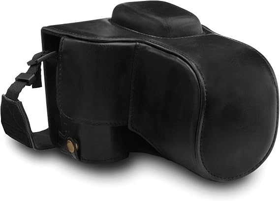MegaGear MG1535 Nikon D3500 Ever Ready Leather Camera Case and Strap - Black