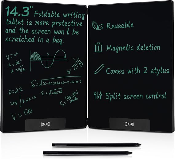 LCD Writing Tablet for Adult: 14.3 Inch Fold Screen Notepad Portable