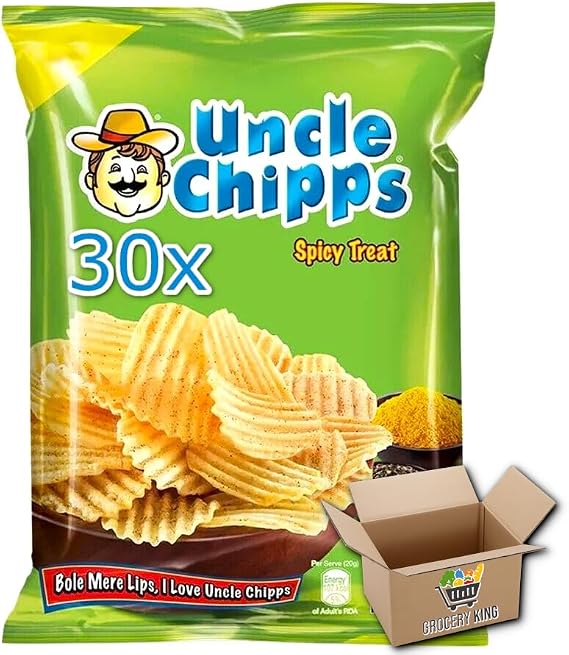 Uncle Chips Pack Of 30 Potato Chips Snack Crisps | Spicy Retreat 30x50g Grocery King