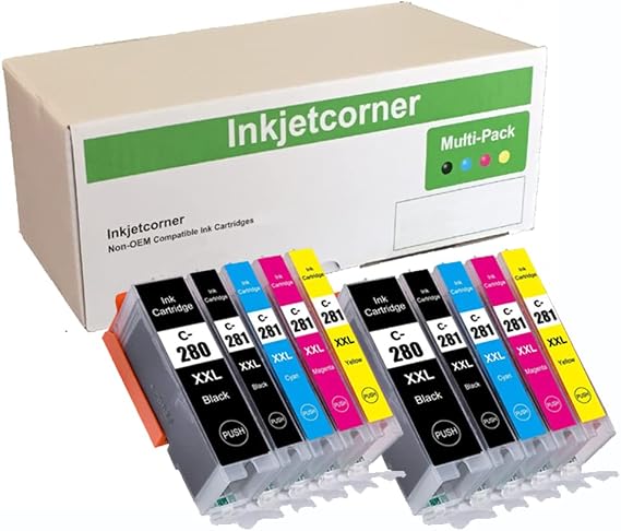 Compatible Ink Cartridges for PGI-280XXL CLI-281XXL 10-Pack