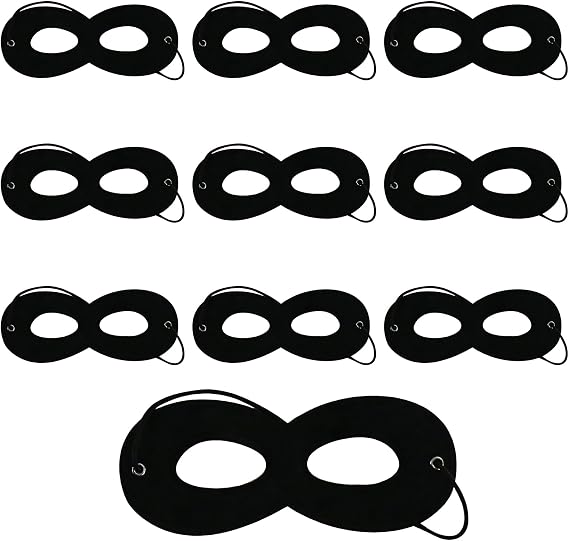 Masquerade Eye Mask, Masquerade Masks Men, Black 10 Pcs