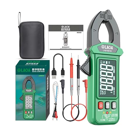 LAOA Digital Clamp Meter True RMS 6000 Counts, AC/DC Current Voltage Tester, NCV Detection, Temperature Capacitance Resistance Frequency Multimeter