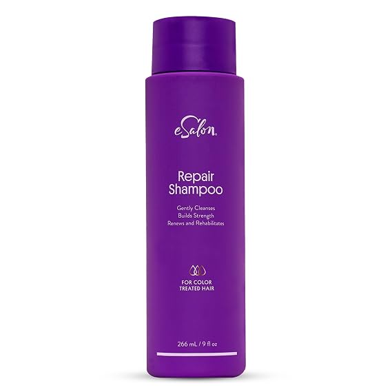 eSalon Hair Shampoo for Color-Treated Hair, Repair Color Care Shampoo (9 Fl Oz) - Sulfate-Free (SLS and SLES) to Prevent Color Fade - Renews, Strengthens, Improves Dry Colored Hair