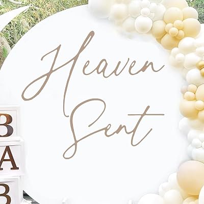 Heaven Sent Wall Sticker, Baby Shower Party Decal Sign, Gender Reveal Party Decorations, Arch Decor Party Decorations Vinyl Stickers for Backdrop Party Supplies