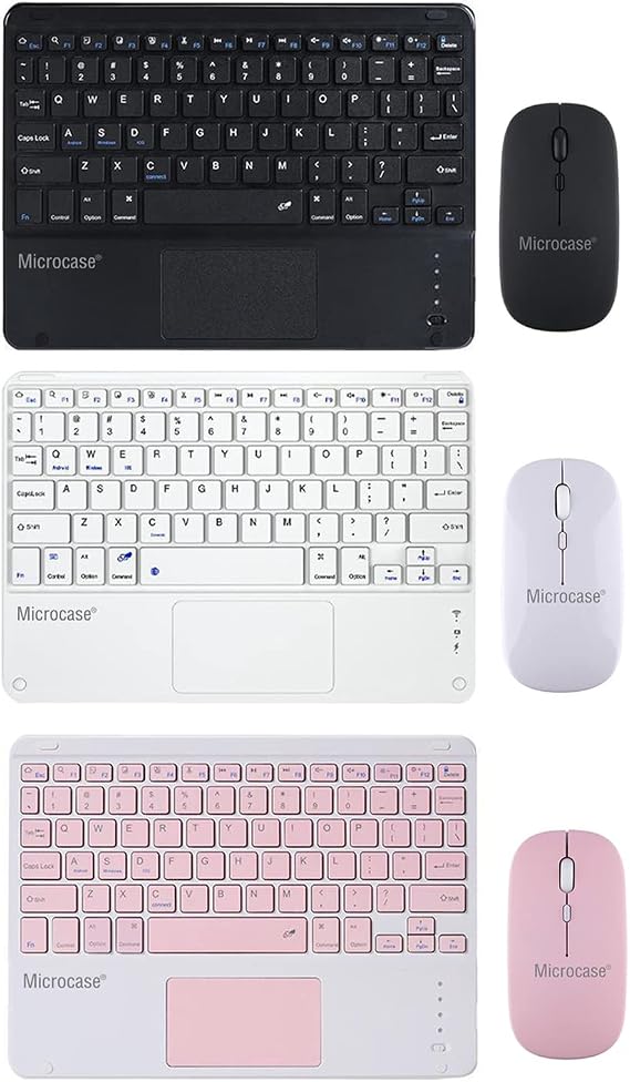 Microcase Tablet ve Telefonlar için Bluetooth Touchpad Klavye ve Mouse Set - AL3560 (Pembe)