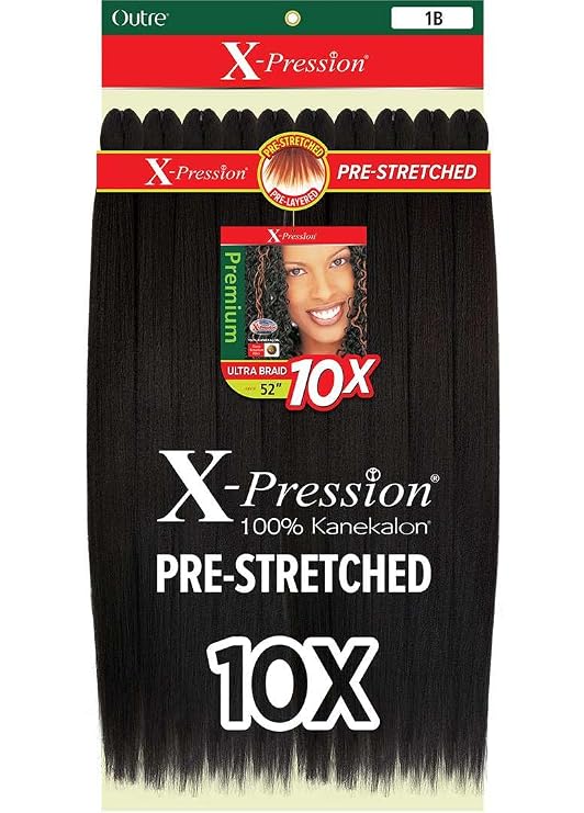 Outre X-Pression Braid - Pre Stretched Braid 52" 10X (OFF BLACK 1B)