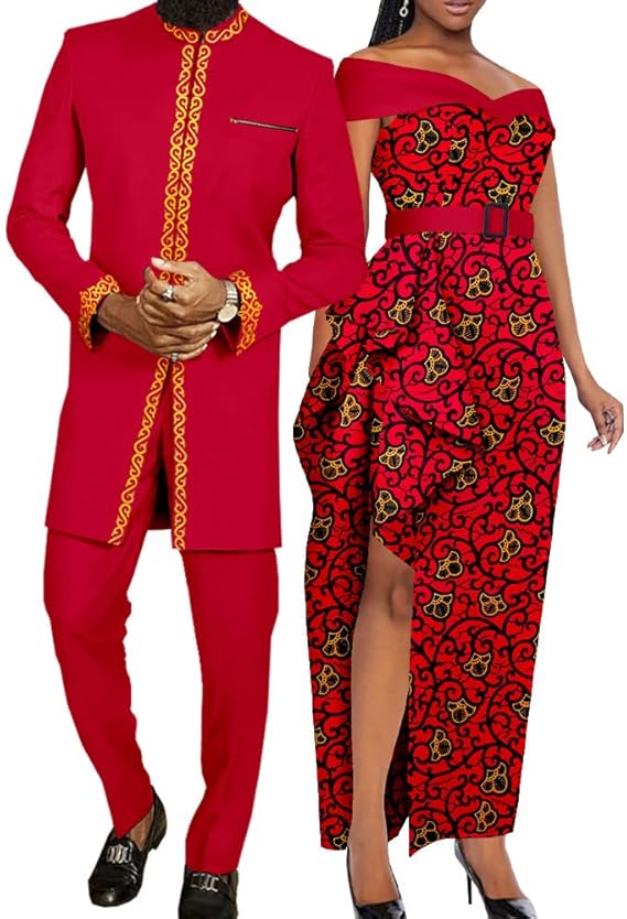 African Couples Clothes Bazin Riche Dashiki African Dresses for Women Match Men Outfits Top and Pants Sets