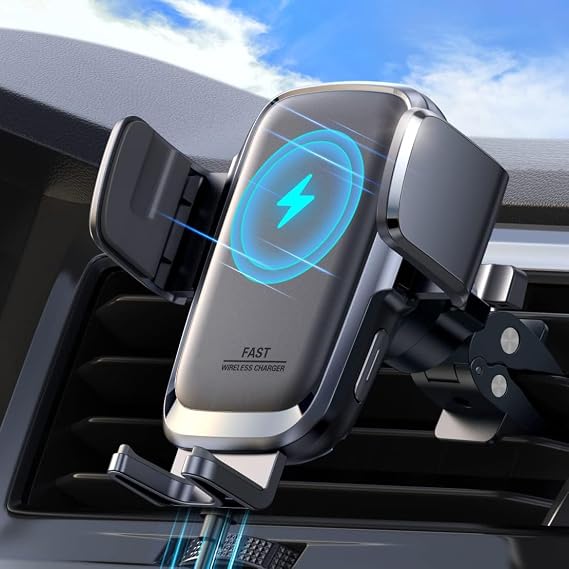 JOYROOM Wireless Car Charger, 15W Auto Clamping Car Phone Holder Charger