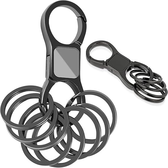 Luxiremi Keychain Quick Release Key Ring Key Fob Clip,Detachable Key Ring Quick Release Keychain,with 8 Detachable Keyrings for Men Women Zinc Alloy Keyrings for Car Keychain Organizer