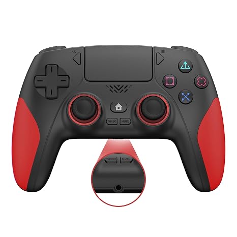 IWGAME Wireless Controller for PS-5/PC, Hall Effect Joysticks & Triggers Gaming Controller with Programmable/Remap/Turbo/LED Light Functions, Dual Vibration,3.5MM Headphone Jack,Black