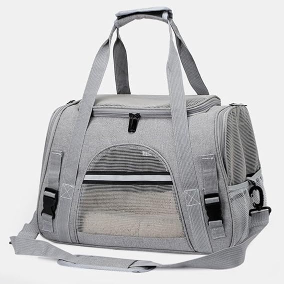 Pet Carrier Airline Approved Pet Carrier for Small Dogs, Medium Cat Small Cat, Small Airline Approved Cat Pet Travel Carrier(Grey)