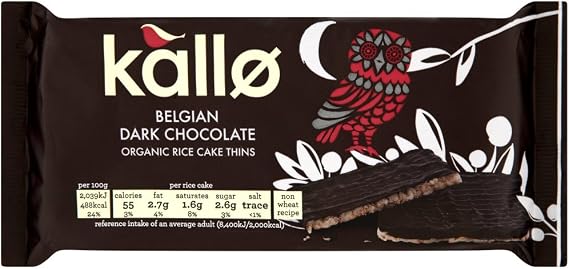 Kallo Rice Cakes Dark Chocolate 90g x 3 (Pack of 3)