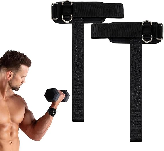 2pcs Weight Lifting Straps with Cuffed D Ring, Anti-Slip Lifting Straps | for Deadlifts,Bodybuilding,Wrist Support,Heavy Duty Thick Comfortable Lifting Straps, Secure Fit, Enhanced Grip