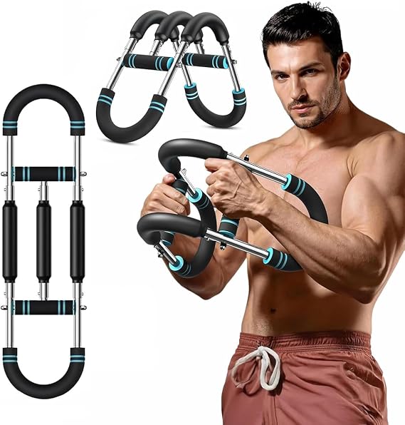 2X POWER (25-50KG) Ayarlanabilir Çift Metal Yaylı Göğüs & Kol Full Body Egzersiz Aleti Fitness Bar