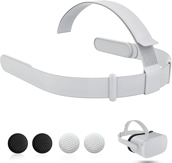 Original Head Strap for Oculus Quest 2 Headset, Replacement Headstrap for Meta Quest 2, VR Accessorie with 2 Pair Thumb Grip Caps