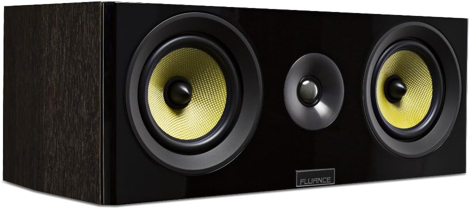 Fluance Signature HiFi 2-Way Center Channel Speaker for Enhanced Dialogue and Vocals in Home Theater Surround Sound Systems - Black Ash (HFC)