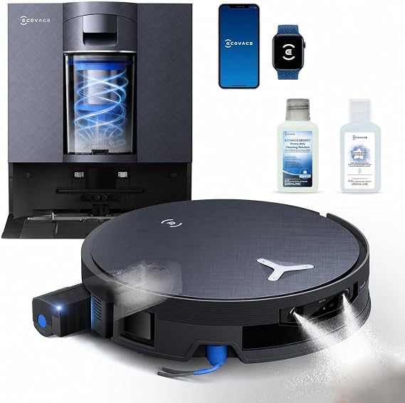 ECOVACS DEEBOT X12 OMNICYCLONE Robot Vacuum, FocusJet Pre-Spray Roller Mop