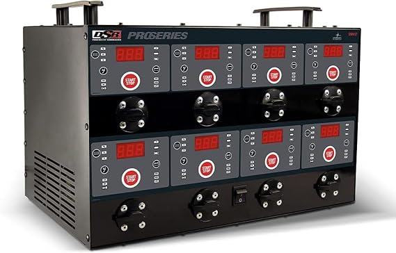 Schumacher Electric 8 Bank, 6V / 12V Battery Charger Station - Multi-Bank Charger for AGM, Gel, LFePO4 & Deep-Cycle Units - Automatic Charging, Microprocessor-Controlled - DSR127
