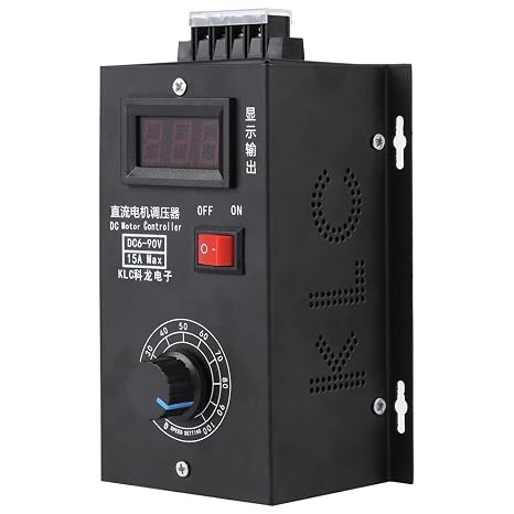 PWM DC Motor Speed Controller, High Precision DC 6-90V 15A DC Motor Controller, Universal 0.01-1000W 16KHz PWM Variable Speed Control Generator Kit with Output Volt LED Display