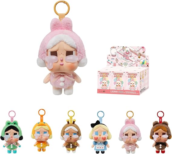 POP MART Crybaby Tears Factory Series - Vinyl face Plush Blind Box, 6PCs Crybaby Blind Box Figures, Random Design Action Figures Collectible Toys Home Decorations, Holiday Birthday Gifts, Whole Set