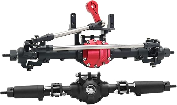 SCX10 II Aluminum Alloy CNC Front Rear Axle Set 30T/8T for 1/10 RC Crawler Axial AR44 90047 90046 AX90060 Builders Kit Upgrade (BK Front Rear Axle)