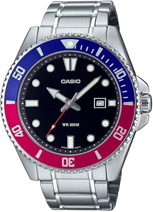 Casio MDV106 Series | Unisex Analog Watch | 200M WR | Stainless Steel Case | Resin Band | 2 Hand Analog (HR, Min, SEC) | Date Display | Screw Down Crown/Screw Down Caseback | 3 Year Battery