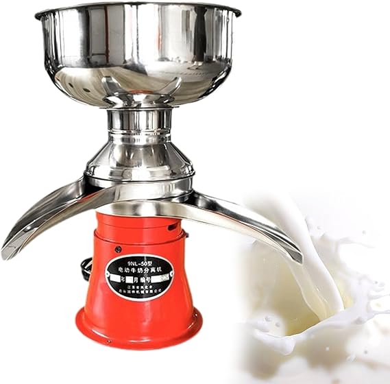 Milk Cream Centrifugal Separator, Stainless Steel Electric Cream Separators, 50L/H Output 9500RPM Goat Milk Separator, Cow Cream Separator, Milk Skimmer with 5L Bowl Capacity