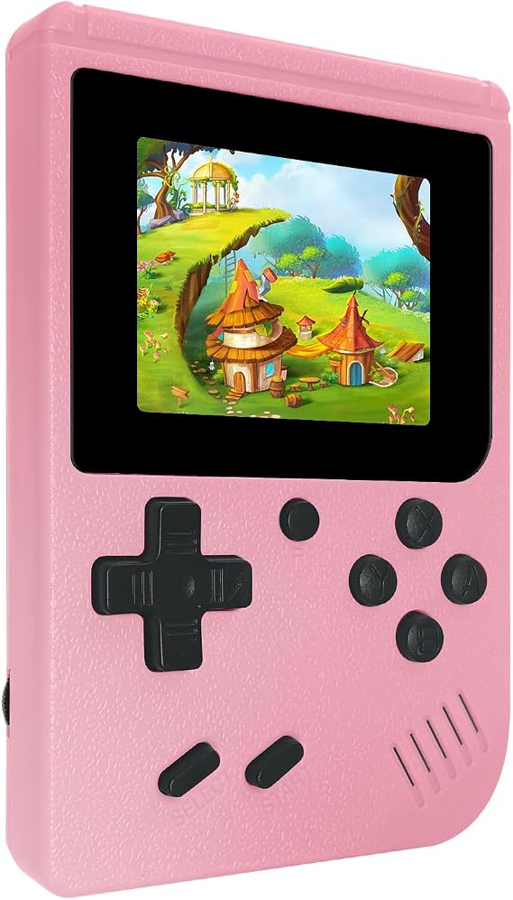 Mini Retro Handheld Games Console, Built-in 400 Video Games, Portable Video Gaming Player with 3.0 Inch IPS Screen and Rechargeable Battery(Pink)
