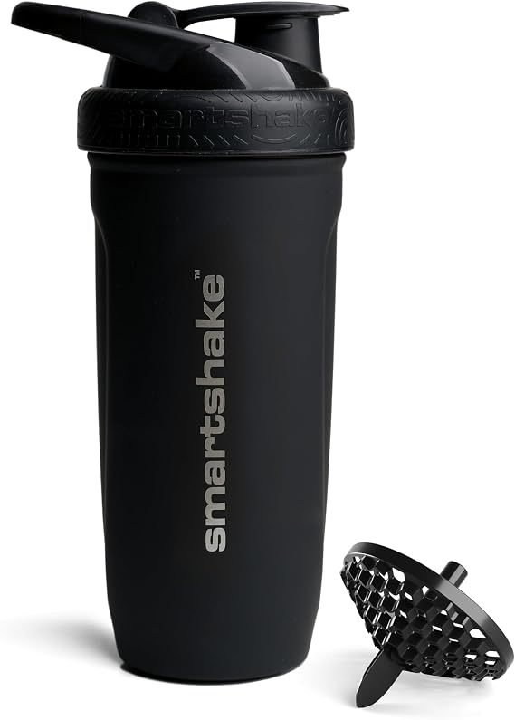Smartshake Reforce Stainless Steel Protein Shaker Bottle - Non Insulated Unisex Gym Bottle | Metal Shaker Bottles - 900 ml | 30 oz - Leakproof Screw-On Lid - DEHP & BPA Free