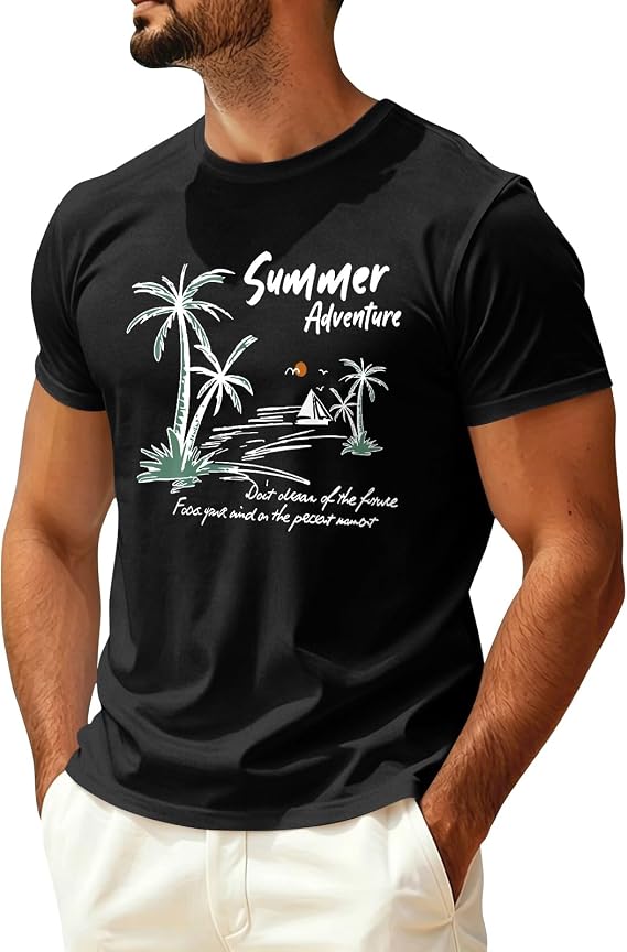 Mens Casual Shirts Big and Tall Short Sleeve Quick Dry UPF 50+ Athletic Shirts Dry Fit Tops Graphic Rash Guard Clothes
