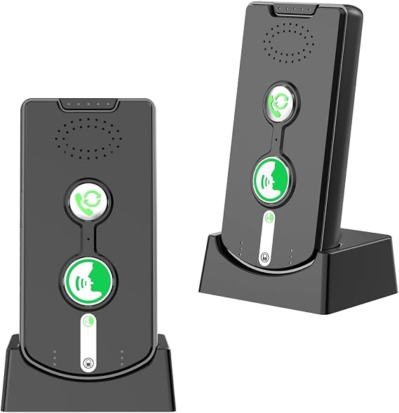 Wireless Intercom 2 Way 500 m Indoor Intercom for Home | Long Range Wireless Voice Intercom System Intercom System for Office, Home - 2 Pieces (Black)
