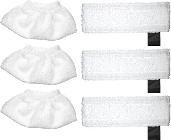 Karcher SC2 SC3 SC4 SC5 Easyfix Steam Cleaning Machine Compatible Replacement Mop Set (3 Handpieces + 3 Floor apparatus spare mop cloth)