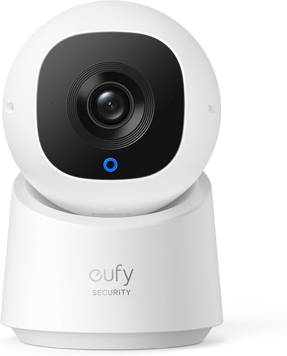 Anker eufy Security C210 iç mekan kamerası, 1080p çözünürlüklü, 360° dönebilen ve eğimli güvenlik kamerası, WLAN kablolu iç mekan gözetleme kamerası, yapay zeka insan algılama