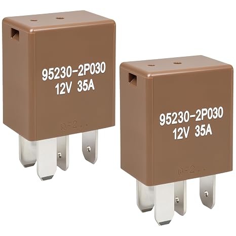 Relay 95230-2P030 (Set of 2), 4 Pins Multi-Purpose Power Relay 12V 35A, Compatible for Hyundai, Kia Vehicles