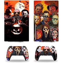 Konsol Çıkartması Cilt Korku Vinil Sticker PS5 Slim Disk Konsolu Denetleyicileri Wrap Skins Haloween Korku ile Uyumlu