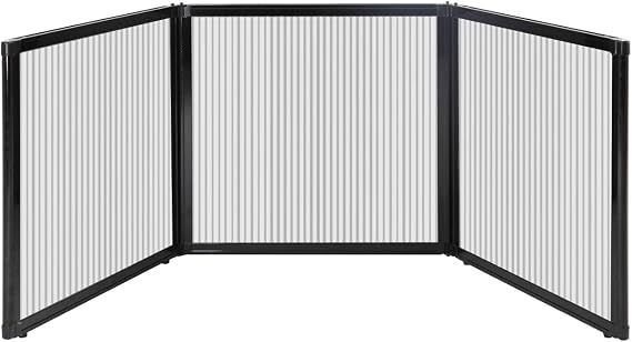 Versare Folding Tabletop Partition Lightweight Portable Work Space Divider Clear Polycarbonate 78" x 24" Panels
