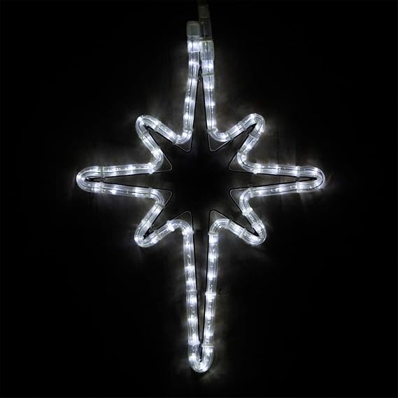 Wintergreen Lighting LED Star Lights Christmas Outdoor Decorations Rope Light (18", Bethlehem Star, Cool White)