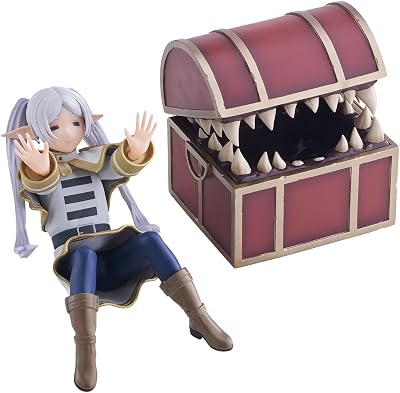 Frieren Figure and Box Monster Figure, 10cm Anime Action Figure Frieren Statue Model, Cartoon Manga Cake Topper Figure Decoration Collectible Gifts