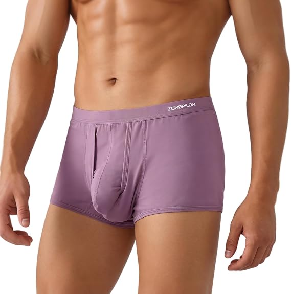 YINYOUYU Mens Bulge Enhancing Pouch Underwear Short Leg Boxers Briefs Trunk