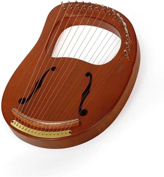 Harfe Instrument Single Board 16-String Wooden Lyr Harp Metal Strings Portable Solid Wood String Instruments for Beginners (16B)