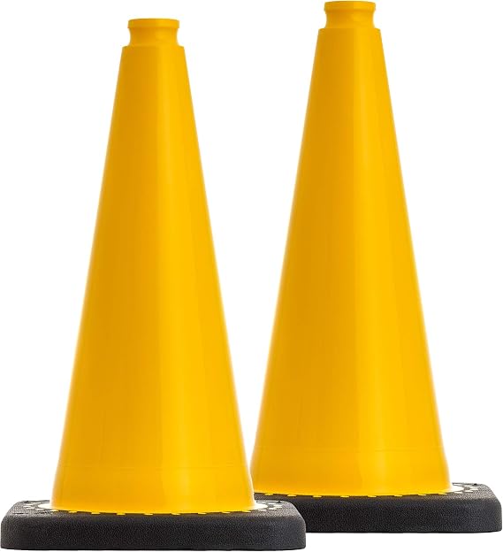 2 Piece Traffic Cone Pilonen Heavy and Flexible in 4 Colours and 2 Sizes (50 75 cm)