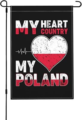 My Heart My Country My Poland Garden Flags for Outside 12x18 Inch Double Sided Durable Spring Summer Garden Flag Patio Banner Home Lawn Decor Flag