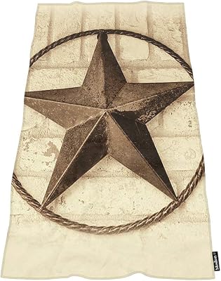 Moslion Comfy Bath Towels Vintage Western Texas Star on Brick Soft BathingBeachCamping Towel for Women Men Girls Boys Large Size 64x32 Inches