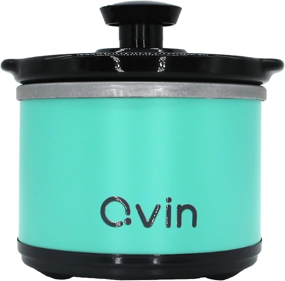 Mini Slow Cooker 0.65qt(20oz) warmer, fondue pot set,chocolate melting pot (stainless steel)... (blue)